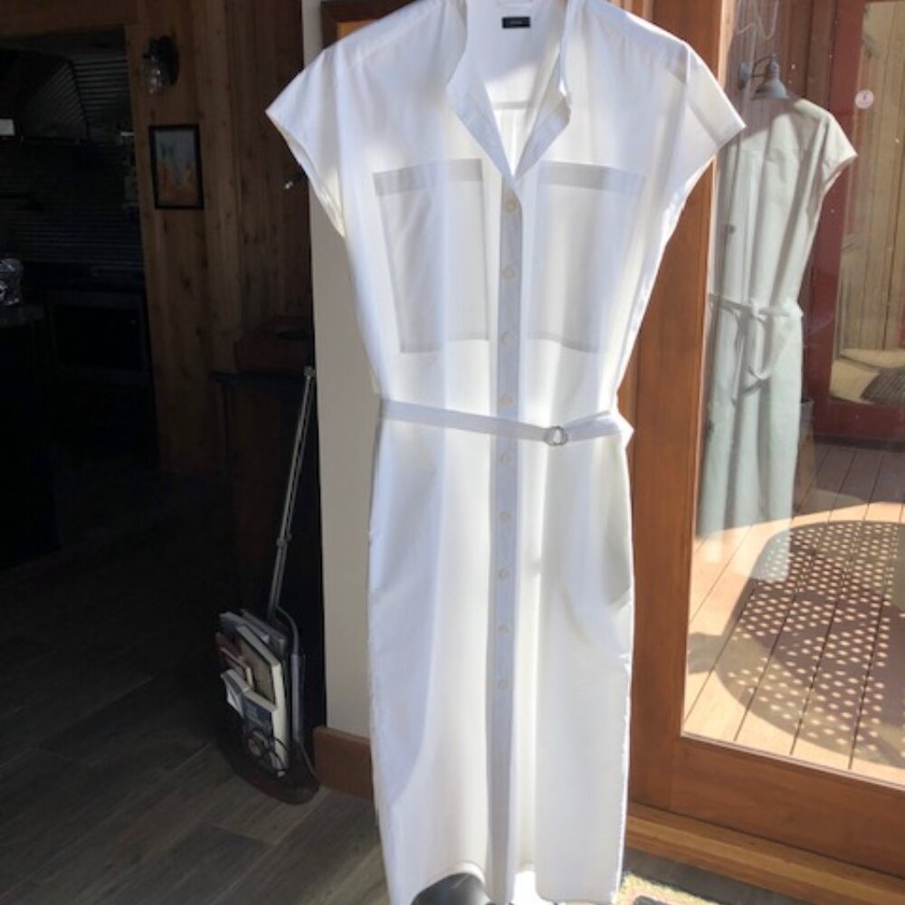 Joseph London White Cotton Maxi Dress (Sz 38 EU Sz 6 US)